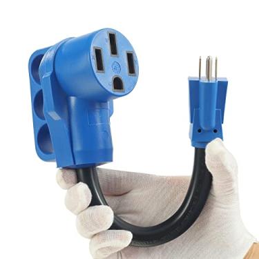 Imagem de Cabo adaptador 50 Amp para 110 volts RV 12 polegadas, NEMA 5-15P para 14-50R 50 Amp a 15 Amp RV/Camper Cabo de alimentação adaptador elétrico para tomadas de parede de 15 Amp, classificado em 15A/125V