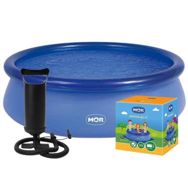 Imagem de Piscina Inflável 2.400 Litros Circular 240cm Pvc Com Bomba Manual Azul Mor