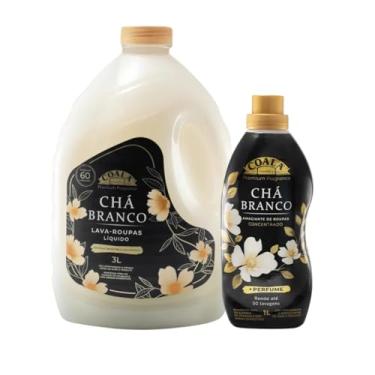 Imagem de Kit Rotina Coala Laundry Chá Branco | Lava-Roupas Líquido 3L + Amaciante Concentrado 1L | Rende 60 Lavagens