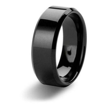 Imagem de Anel Aliança Titânio Preto 8mm Escovado - Judith Joias, 34