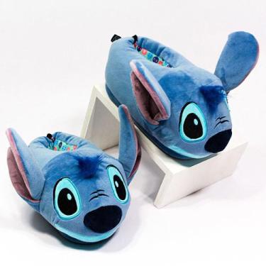 Imagem de Pantufa Stitch Com Solado Emborrachado Adulto Infantil 3D - Zona Criat