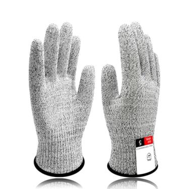 Imagem de ROYAKI Luvas de segurança resistentes a cortes, luvas de cozinha com proteção de grau alimentício nível 5, luvas à prova de corte para fatiar bandolim, corte de carne, escultura em madeira, tamanho GG