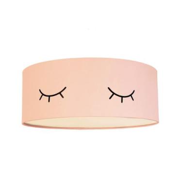 Imagem de Luminária Plafon Infantil Olhinho Cúpula 50x15 3e27 Rosa - Tom Luz