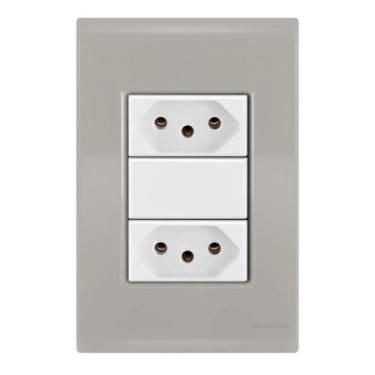 Imagem de Conjunto 2 Tomadas 20A - Tramontina Liz Fendi / Branco