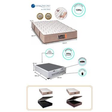 Imagem de Conjunto Cama Box Baú Casal Viúva + Colchão Sankonfort Tranquillité Mo