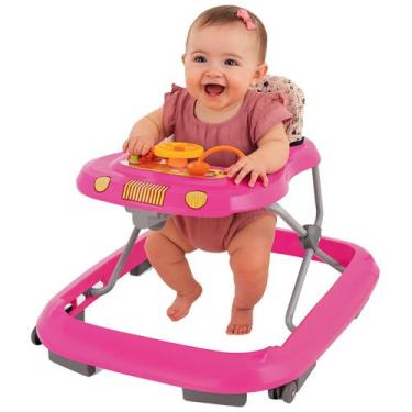 Imagem de Andador Infantil Menina Safari Rosa II Bebe Antiqueda Roda - Tutti