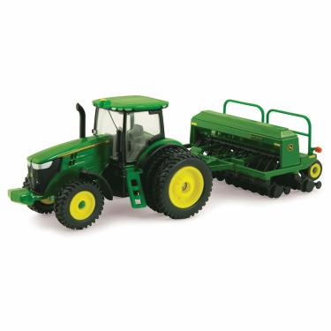 Imagem de Miniatura Trator John Deere 7215R com Semeadora 1590 1:64