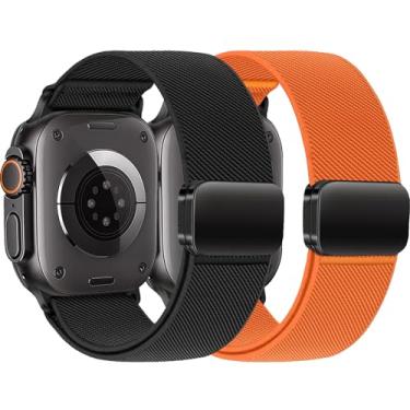 Imagem de Pulseiras de nylon elásticas para Apple Watch Ultra 2 de 49 mm, 46 mm, 45 mm, 44 mm, 42 mm, 41 mm, 40 mm e 38 mm, para Apple Watch séries 10/9/8/7/6/5/4/3/SE/Ultra/Ultra2