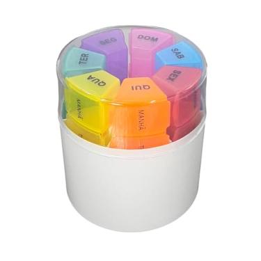 Imagem de Porta Comprimidos Semanal, 28 Compartimentos, Caixinha de Remédio Organizador de Medicamento Estojo H (comp17)