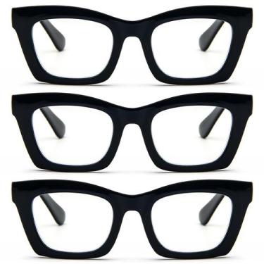 Imagem de Óculos de leitura REAVEE Oprah Style Blue Light Blocking, pacote com 3