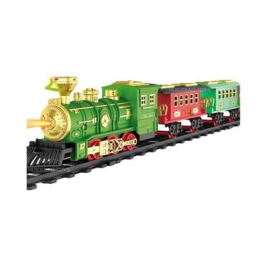 Imagem de Conjunto De Trem Retro Verde Para Crianças Com Luz E Música, Brinquedo