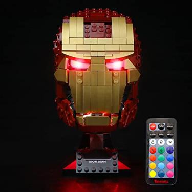 Imagem de BRIKSMAX Conjunto de iluminação LED para capacete Lego Marvel Iron Man - Compatível com Lego 76165 Building Blocks Model - Versão de controle remoto