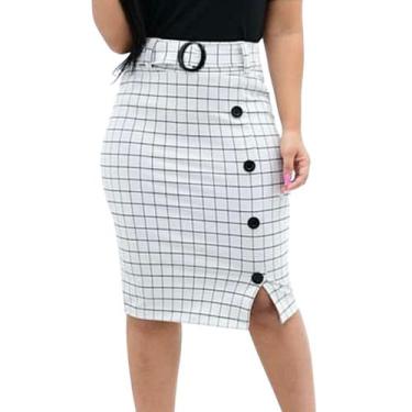 Imagem de Saia Evangélica Social Cinto E Botões Elegante - Look Modas Octavio, G