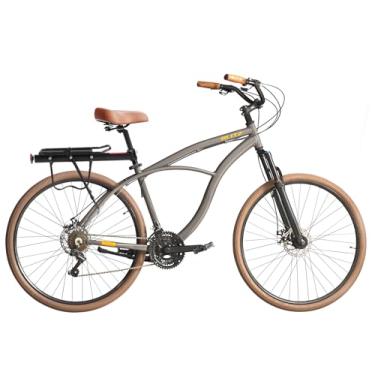 Imagem de Bicicleta BLITZ Aro 29 Terral Beach Cruiser Alumínio SH 21v Freio á Disco + Bagageiro e Cadeado (Cinza, 18)