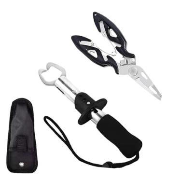 Imagem de Alicate de Pesca Profissional, Kit com 2 Alicates e Bolsa de Transporte, Multifuncional para Remoção de Anzóis, Corte de Linha e Contenção de Peixes para Pesca em Água Doce e Salgada