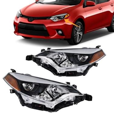 Imagem de Julypanda Faróis de para-choque dianteiro adequados para Toyota Corolla C CE LE S L 2014-2016 Kit de substituição de farol cromado refletores âmbar LH + RH