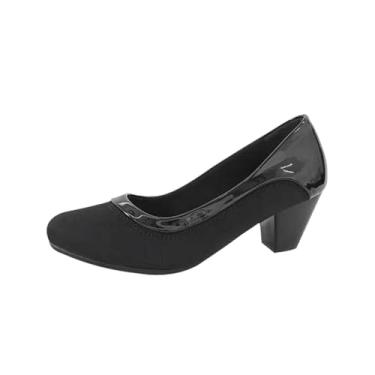 Imagem de HC SHOES Mocassins femininos ortopédicos de joanete – Sapatos sociais de salto baixo sem cadarço com suporte ortopédico, Preto, 5 Wide