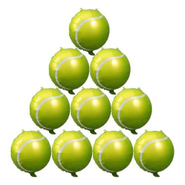 Imagem de BESPORTBLE 10 Balões de Bola de Tênis, Decorações Infláveis ​​para Festas Esportivas, Artigos de Aniversário Com Tema de Tênis, Balões Verdes de 18 Polegadas para Festas Infantis