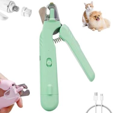 Imagem de Cortador De Unhas Para Cães, Cortadores de unhas de gato led, Lixadeira Elétrica, 2 em 1 aparador de garras de estimação (Verde)
