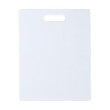 Imagem de FARBERWARE Tábua de corte de plástico reversível, 20 x 25 cm, branca, lavável na lava-louças, não porosa e durável para cortar, fatiar, preparar, fácil de armazenar