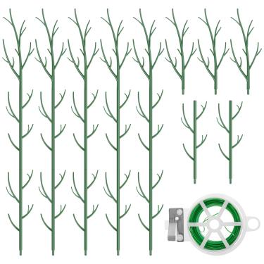 Imagem de Estacas empilháveis de suporte de plantas, estacas para plantas internas e externas para Monstera, Pothos, palitos de plantas de 19,8 m com galho de árvore, suporte para prateleira de treliça alta