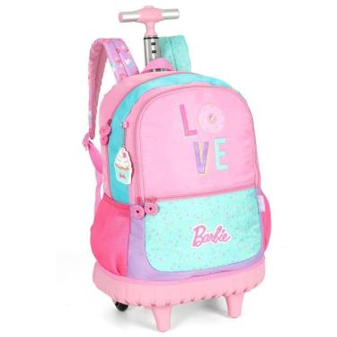 Imagem de Mochila Rodinha 18 Com Alça Barbie Love Turquesa Luxcel