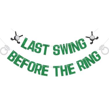 Imagem de SJcysrilla Faixa Last Swing Before The Ring Decorações de festa de despedida de solteira de golfe decorações de festa de chá de panela para meninas glitter verde