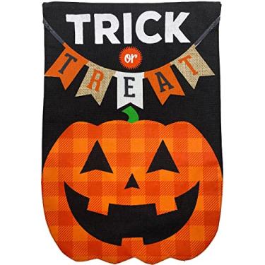 Imagem de Briarwood Lane Trick Or Treat Pumpkin Serapilheira Halloween Bandeira de jardim 31,7 cm x 45,7 cm