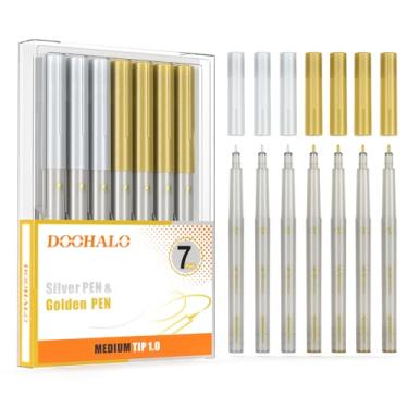 Imagem de DOOHALO Caneta marcador metálico dourado compatível com Cricut Maker4/3/Explore 3/Air 2/Air Machine 1.0 pontas médias canetas metálicas multicoloridas para desenho e pintura