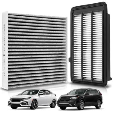 Imagem de AUTOKAY 80292-TF0-G01 17220-5AA-A00 Kit de filtro de ar de cabine e motor adequado para Honda CR-V CRV 2017-2022 Civic 2016-2021 1.5L 1497CC l4 GAS RE#172205AAA00 CA12055AAA00 0 AF17 15 80292TF0G01