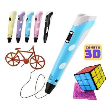 Imagem de Caneta Desenho 3D Impressora Infantil Profissional + Refil - Shopbr