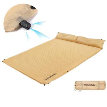 Imagem de Naturehike Almofada de dormir autoinflável com travesseiro, almofada de dormir de patchwork para acampamento, mochila, caminhada, viagem (amarelo)