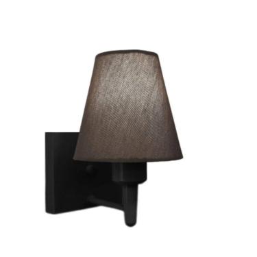 Imagem de Arandela Quadrada Md-2034 Preto Cúpula Em Tecido Cone Cinza Escuro - Bivolt