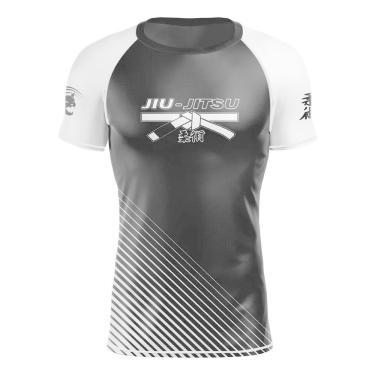 Imagem de 3X Rash Guard Jiu-Jitsu Manga Curta Cor Faixa Treino Proteçã