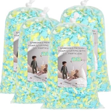 Imagem de Garifon Enchimento de saco de feijão, enchimento de espuma viscoelástica desfiada de 9 kg, enchimento de cadeira de pufe, enchimento de refil de saco de feijão, enchimento de saco de pancada