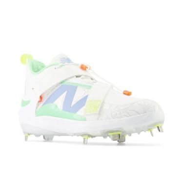 Imagem de New Balance Tênis de beisebol masculino FuelCell Lindor V2 Metal, Branco óptico/libélula neon/jade elétrico, 39