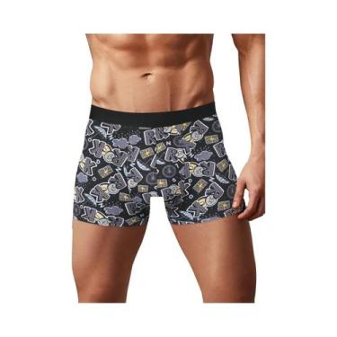 Imagem de Calções de Banho Masculinos Plus Size Estampados - Confortáveis para P