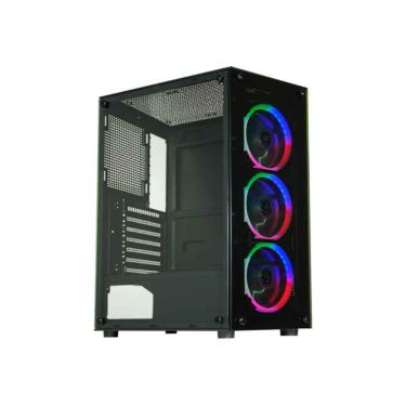 Imagem de Gabinete Gamer KMEX CG-30C5 Vidro Temperado 3 Fans AAFA Colorido ATX