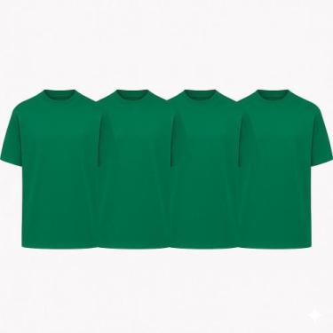 Imagem de Kit 4 Camiseta Oversized Masculina Street Basic Camisa Lisa T-shirt Di