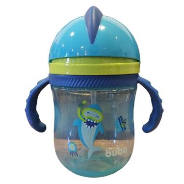 Imagem de Copo Com Alça Azul Tubarão E Canudo De Silicone 16940 Buba