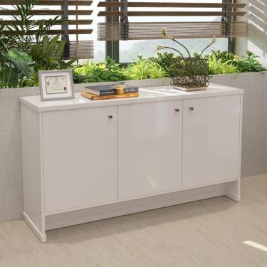 Imagem de Buffet Aparador 3 Portas 136cm Com Tampo 25mm Verbena - Branco