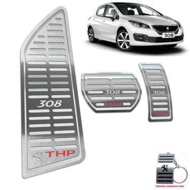 Imagem de Pedaleira E Descanso Peugeot 308 THP 2012/2019 Auto Prata