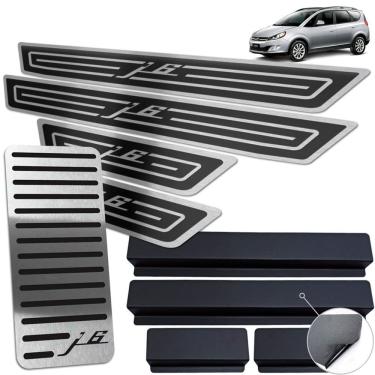 Imagem de Descanso Soleira Inox Jac J6 2011 A 2016 Preto Alto Relevo