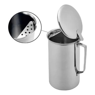 Imagem de Jarra de inox com tampa aparador de gelo 2 litros suco água