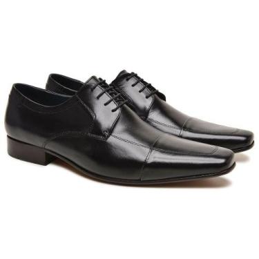 Imagem de Sapato Social Masculino Premium Couro Nobre Clássico Bico Fino de Amar