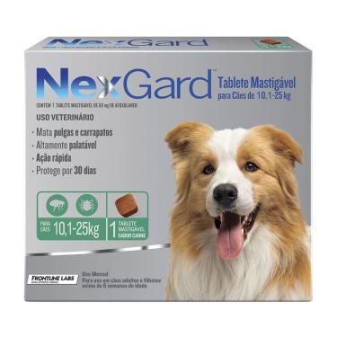 Imagem de NexGard Contra Pulgas e Carrapatos para Cães de 10,1 a 25kg 1 Tablete Mastigável