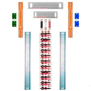 Imagem de Kit Barramento Trifásico Isolado 150A para 62 Circuitos com Placa de P