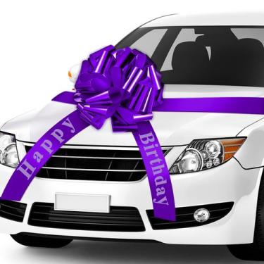 Imagem de Laço de carro WILLBOND Big Happy Birthday roxo de 50 cm de diâmetro