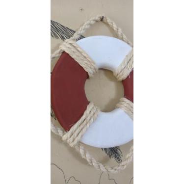 Imagem de Bóia decoração náutica - Presentes da Maré , Vermelho, Azul marinho