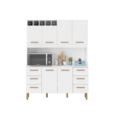 Imagem de Armário De Cozinha Lívia 1,57m Com 6 Portas Branco